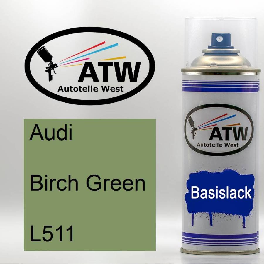 Audi, Birch Green, L511: 400ml Sprühdose, von ATW Autoteile West.